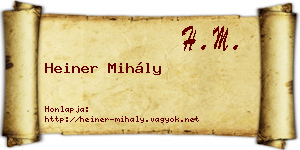 Heiner Mihály névjegykártya